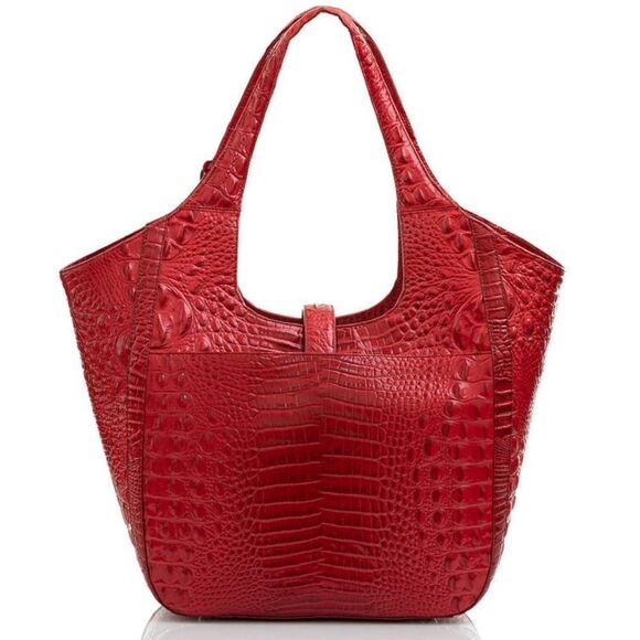 Brahmin Melbourne Large Market Tote in Ember ♥️ (Metallic Red) - Picture 4 of 12